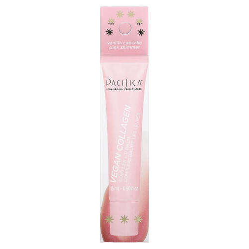 Pacifica Pacifica, Collagène Végétalien, Baume à Lèvres Complexe, Vanille Cupcake Rose Nacré, 0,5 fl oz (15 ml) 1