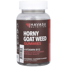 Havasu Nutrition, Horny Goat Weed Gummis, Himbeere, 60 Gummis