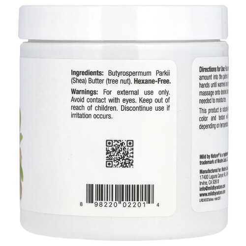 Mild By Nature, Feuchtigkeitsspendende Sheabutter, 7 oz (198 g) 1