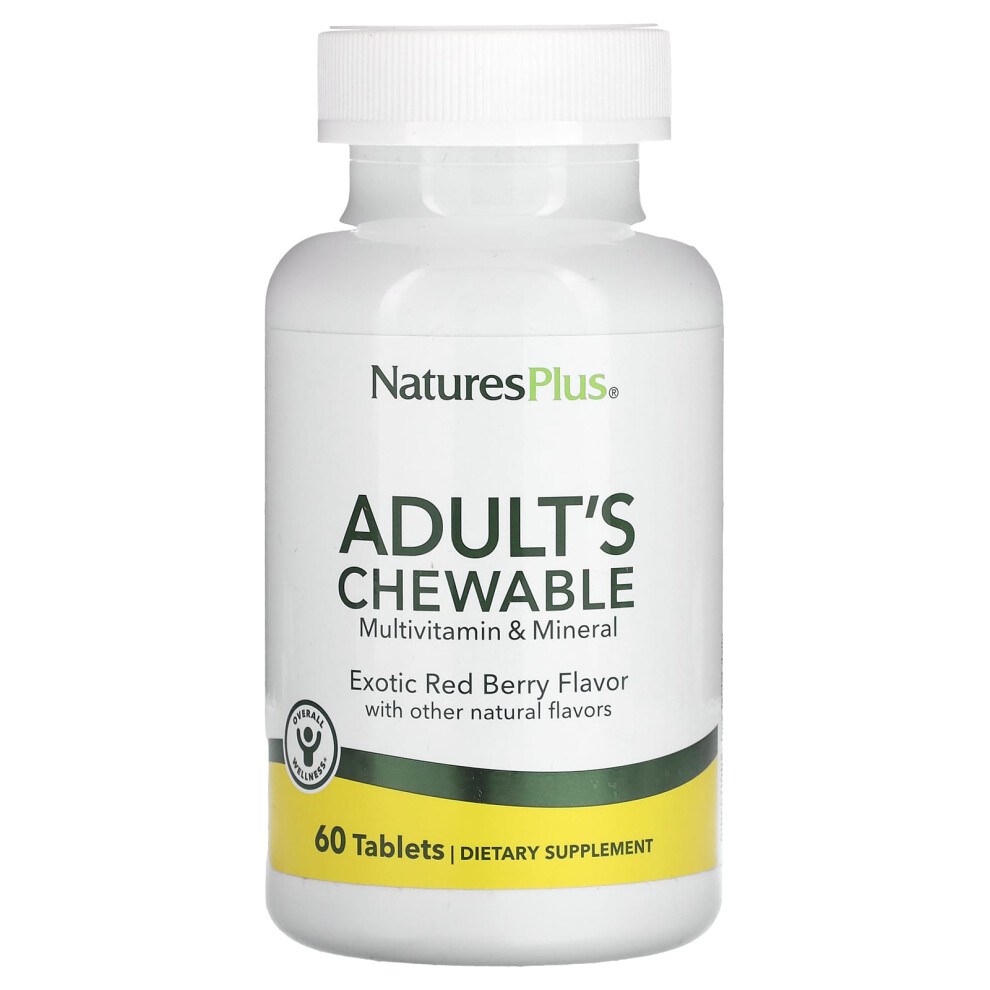 Naturesplus Red Adult's Chewable Multivitamin & Mineral, Exotic Berry 60 Tablets