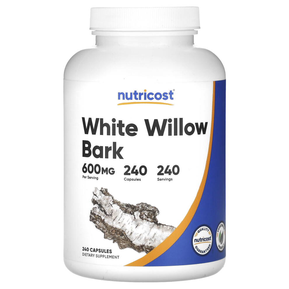 Nutricost White Willow Bark, 600 Mg, 240 Capsules
