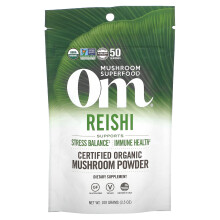 Om Mushrooms, Reishi, Zertifiziertes Bio-Pilz-Pulver, 3,5 Unzen (100 g)