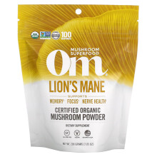 Om Mushrooms, Zertifiziertes Bio-Pilzpulver, Löwenmähne, 7,05 oz (200 g)