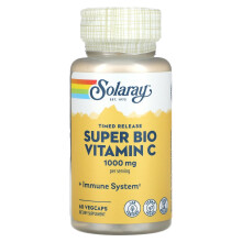 Solaray, Super Bio Vitamin C, Zeitverzögerte Freisetzung, 1.000 mg, 60 VegCaps (500 mg pro Kapsel)