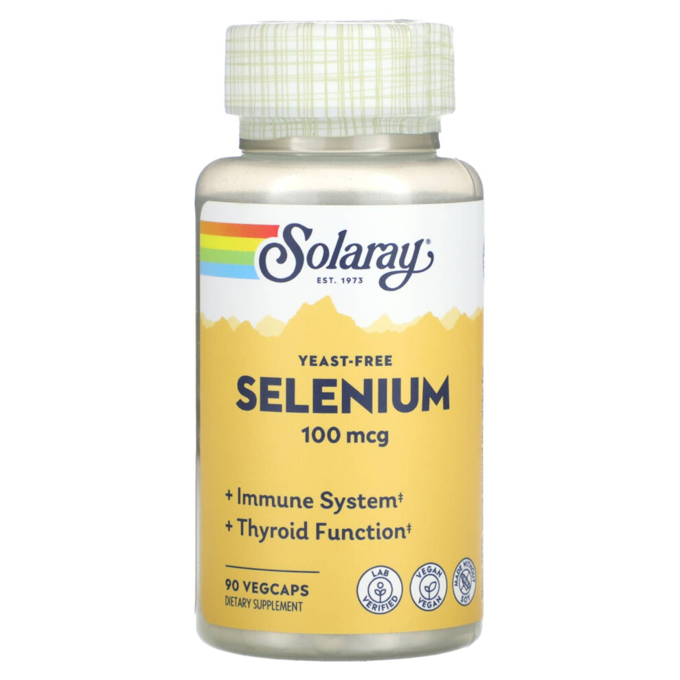 Solaray , Yeast-Free Selenium, 100 Mcg, 90 Vegcaps