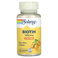 Solaray, Biotin, Natürlich Orange, 1.000 mcg, 100 Lutschtabletten