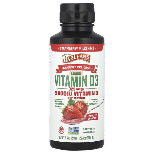 Seriously Delicious, Flüssiges Vitamin D3, Erdbeer-Milkshake