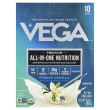 Organic Plant-Based Protein, Premium All-In-One Nutrition, French Vanilla