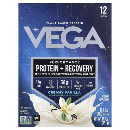 Pflanzliches Protein, Performance-Protein + Erholung, Cremige Vanille