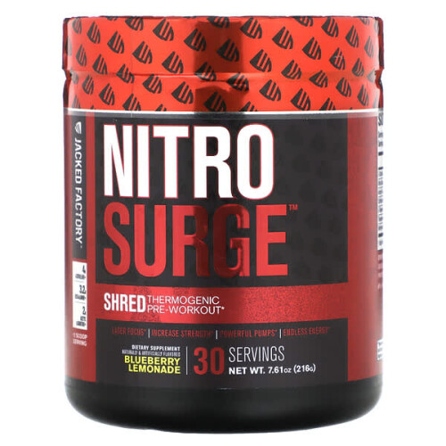 Nitro Surge, Shred Thermogenic Pre-Workout, Blaubeer-Zitronenlimonade