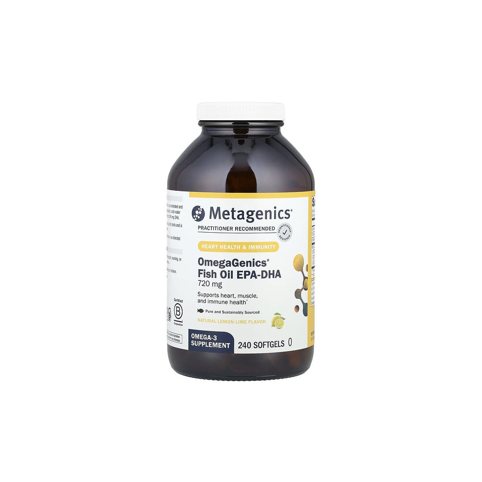 Metagenics Omegagenics, Fish Oil Epa-Dha, Natural Lemon-Lime