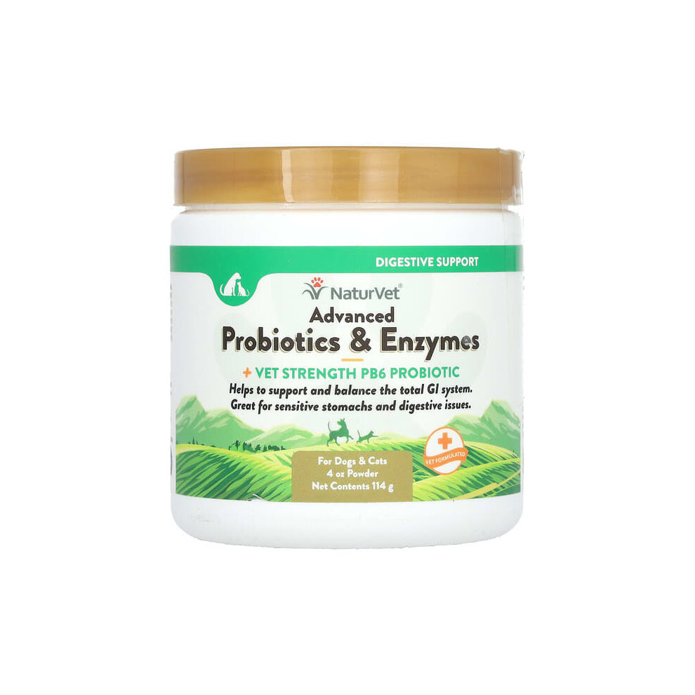 Naturvet Advanced Probiotics & Enzymes + Vet Strength Pb6 Probiotic, For Dogs & Cats
