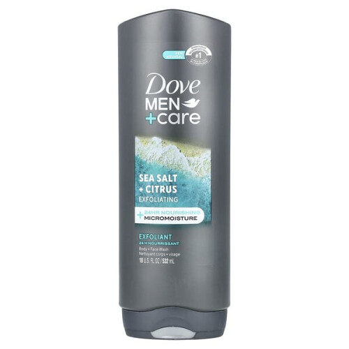 Dove Men + Care, Gel Douche Corps + Visage, Sel de Mer + Agrumes