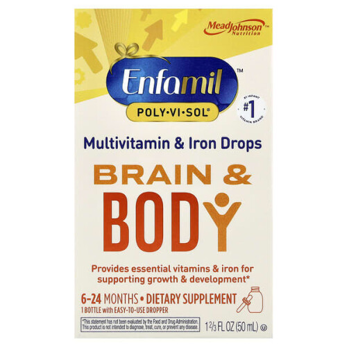 Poly·Vi·Sol, Cerveau & Corps, Multivitamines et Gouttes de Fer, 6-24 Mois