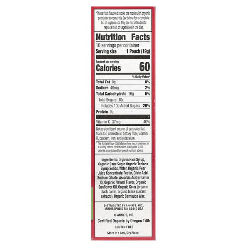 Organic Bunny Fruit Snacks, Summer Strawberry 1
