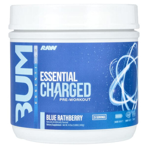 Bum Essentials, Essential Charged Pre-Workout, Blaue Rathberry