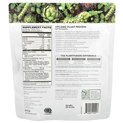 Bio-Pflanzenprotein, Cremige Vanille 1
