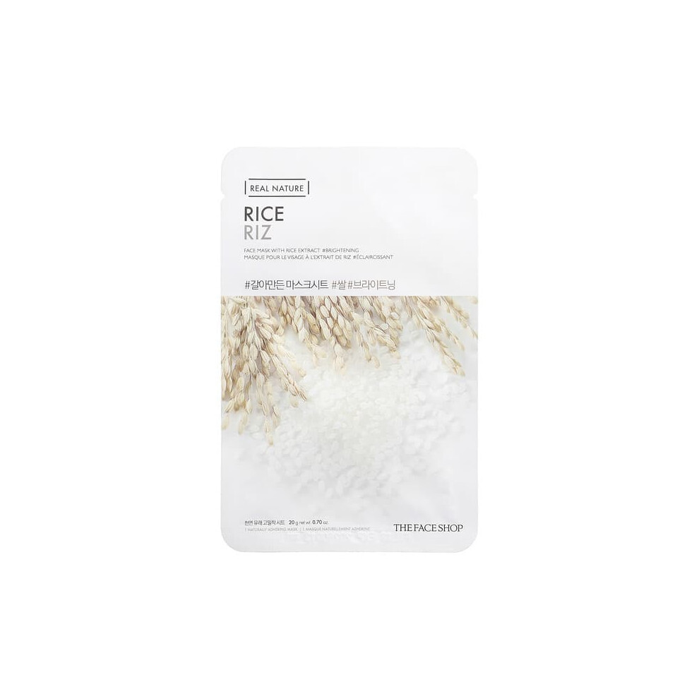 The Face Shop Real Nature, Beauty Face Mask, Rice