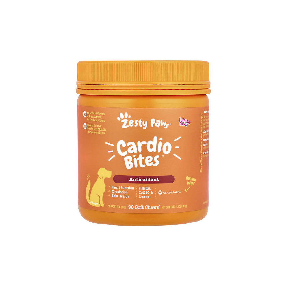 Zesty Paws Salmon Cardio Bites, For Dogs, All Ages,
