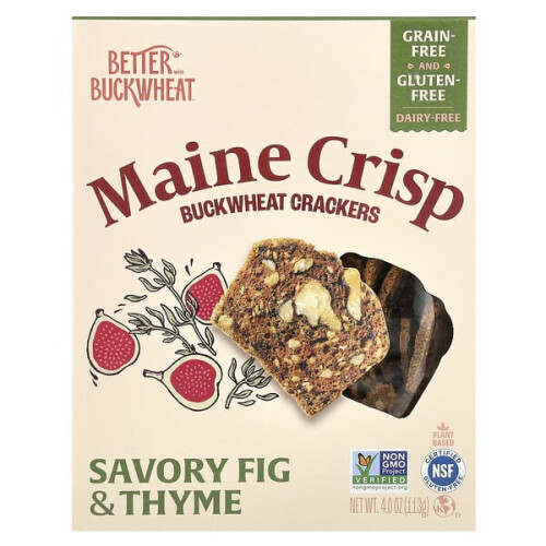 Maine Crisp Buchweizen Cracker, Herzhaft Feige & Thymian