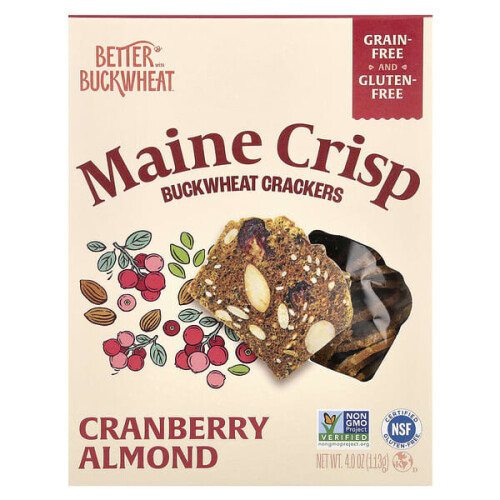 Maine Crisp Buchweizen Cracker, Cranberry Mandel