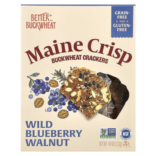 Maine Crisp Buchweizen Cracker, Wilde Blaubeere Walnuss