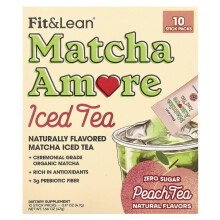 Matcha Amore Iced Tea, Peach Tea