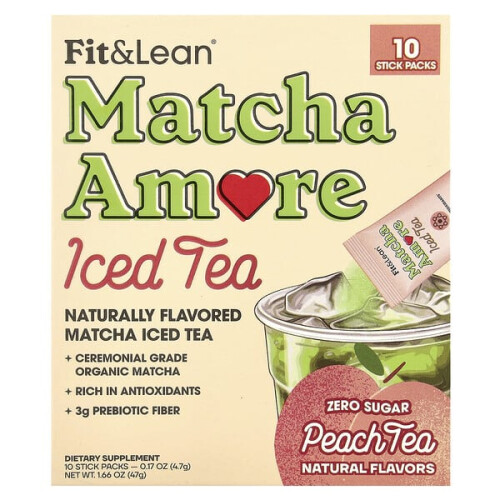 Matcha Amore Iced Tea, Peach Tea