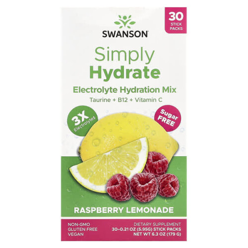 Simply Hydrate, mélange d'hydratation électrolytique, citronnelle framboise