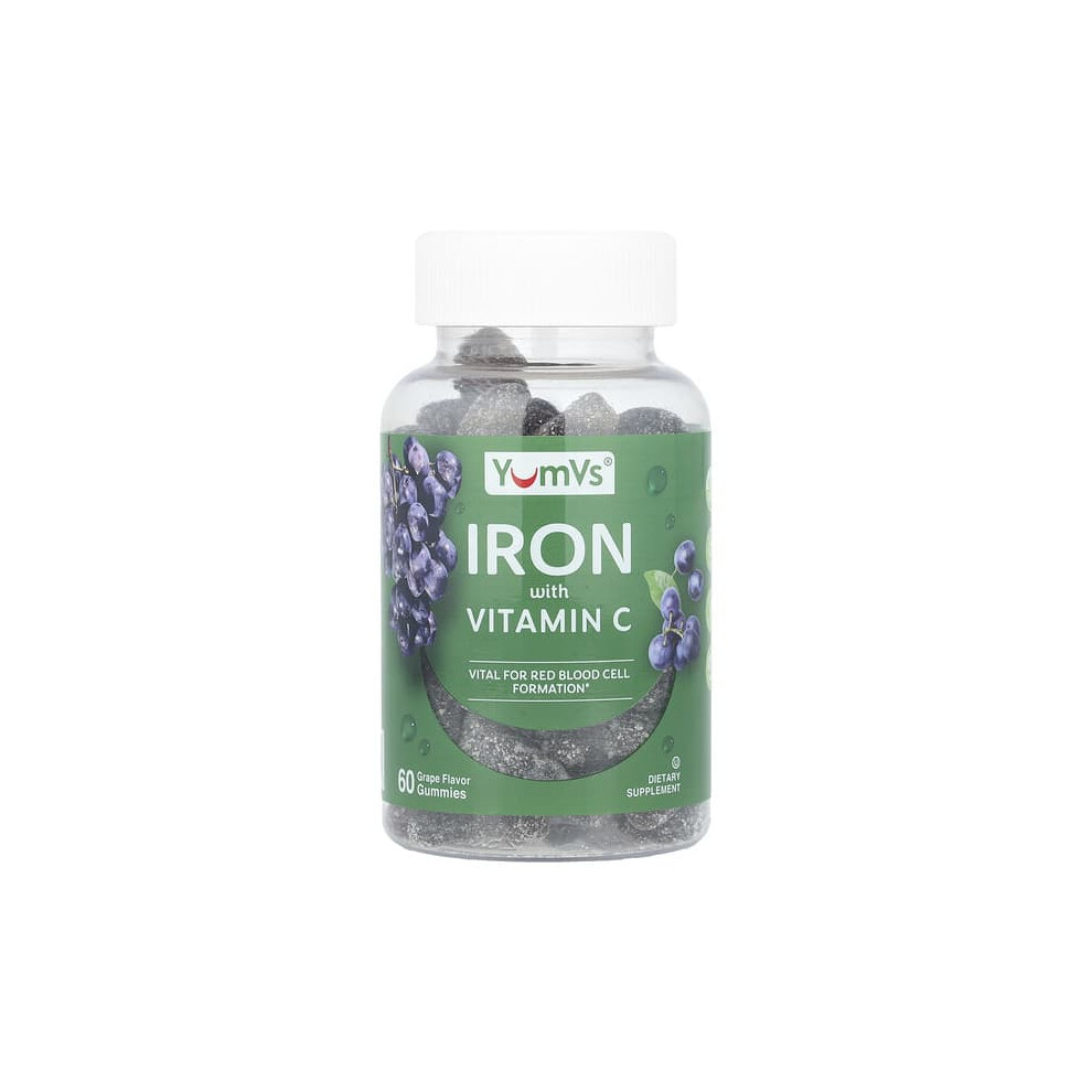 Yumvs Red Iron With Vitamin C Gummies, Grape