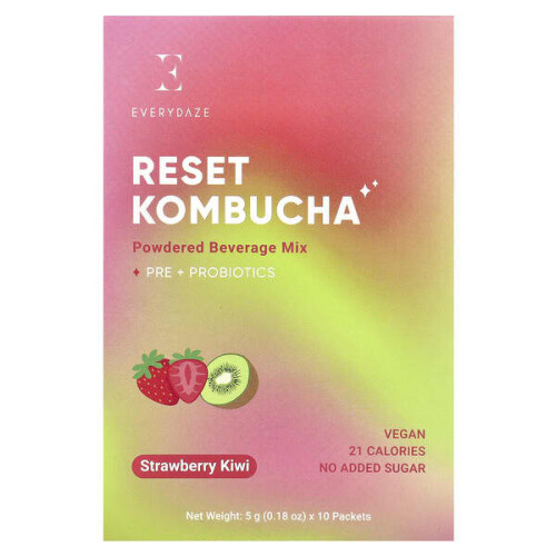 Reset Kombucha, Powdered Beverage Mix, Strawberry Kiwi