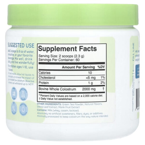 Poudre de colostrum, matcha 1