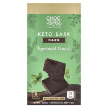 Keto Rinde, Zartbitterschokolade, Pfefferminz-Knusper