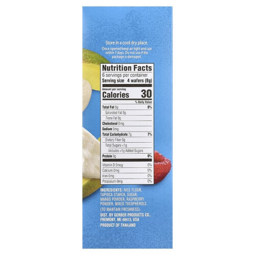 Gerber Snacks for Baby, Teethers, Gentle Teething Wafers, 7+ Months, Mango Raspberry 1
