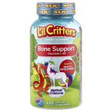 Mythical Creatures, Bone Support Calcium + D3 Gummies, Bumbleberry Blast, Sour Blue Raspberry