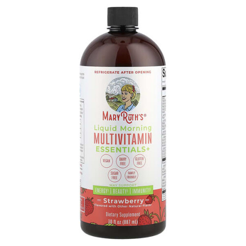 Flüssige morgendliche Multivitamin-Essentials+, Erdbeere