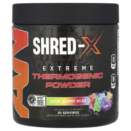 Shred-X, Extrem Thermogenes Pulver, Saure Gummibärchen