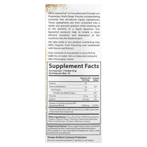 Nano-Liposomal, Vitamine C, Mélange Boisson Liposomale 1
