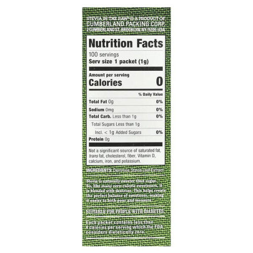 Stévia In The Raw, Édulcorant Zéro Calorie 1