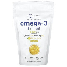 Omega-3 Fischöl, Dreifache Stärke, Zitrone