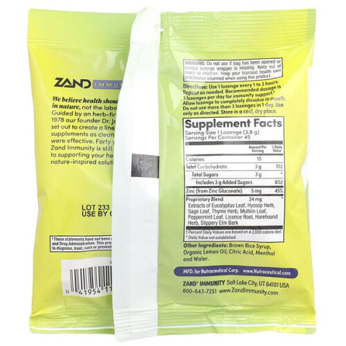 Immunity, Lemon Zinc, Natural 1