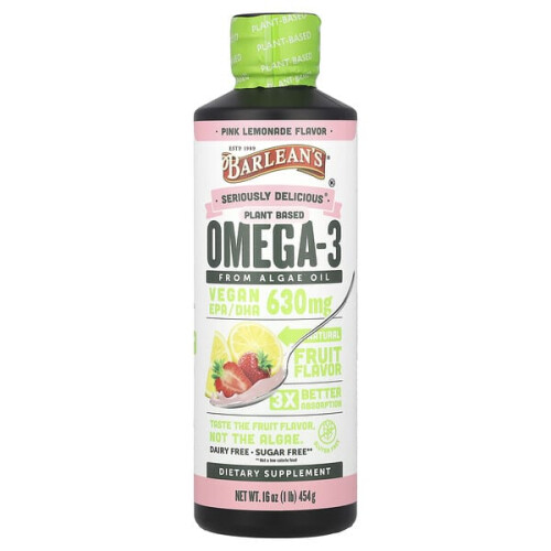 Seriously Delicious, Plant Based Omega-3 From Algae Oil, Pink Lemonade