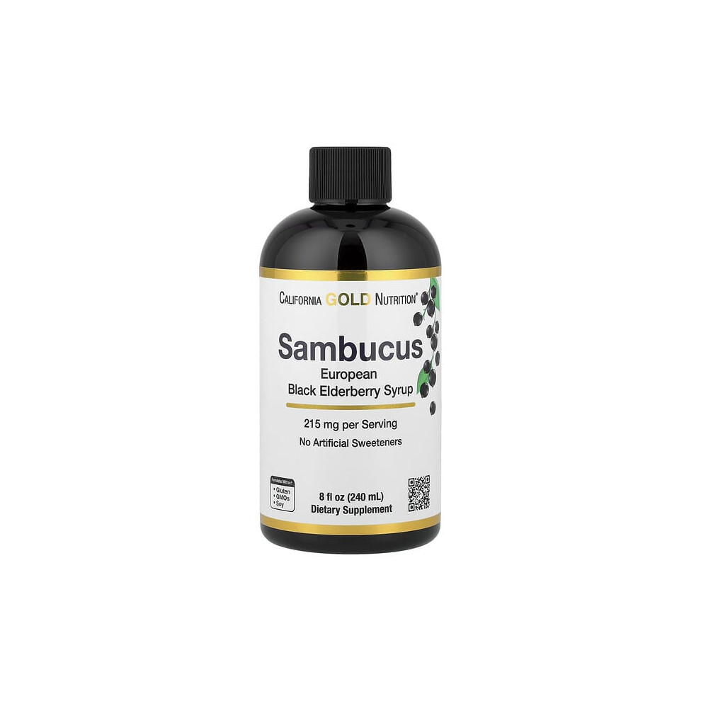 California Gold Nutrition Gold/Black Adult Sambucus Elderberry Syrup