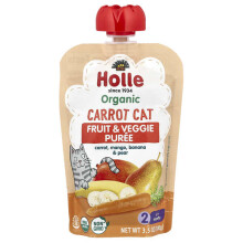 Bio-Frucht- & Gemüse-Püree, Karotten-Katze, 6+ Monate, Karotte, Mango, Banane & Birne