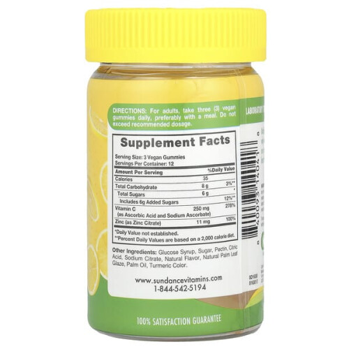 Vitamine C et Zinc Gummies, Citron Naturel 1