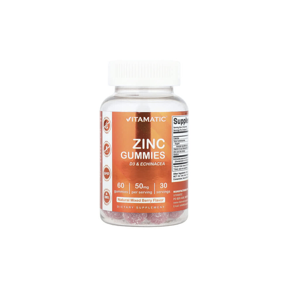 Vitamatic Zinc Gummies, Mixed Berry