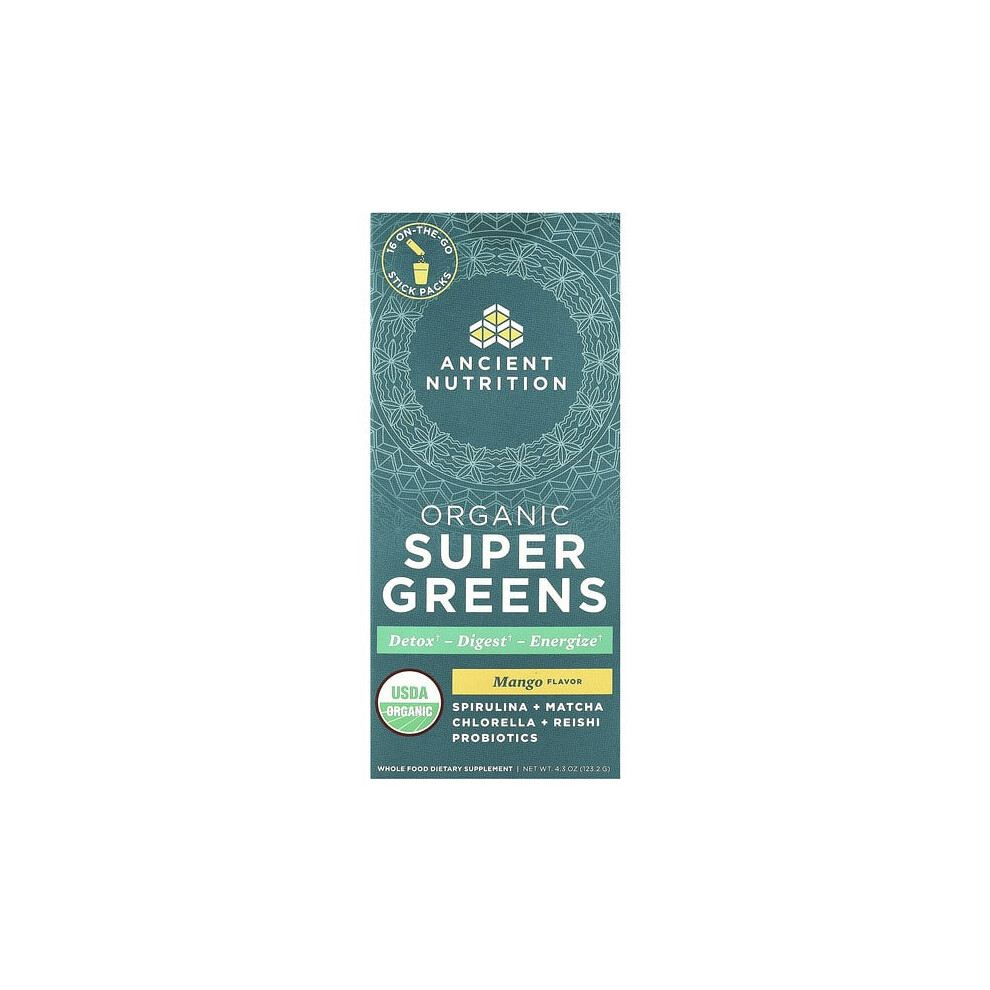 Ancient Nutrition Organic Super Greens, Mango