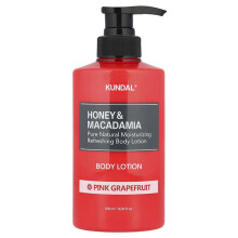 Lotion per il corpo Honey & Macadamia di Kundal, Pink Grapefruit, 16,9 fl oz (500 ml)