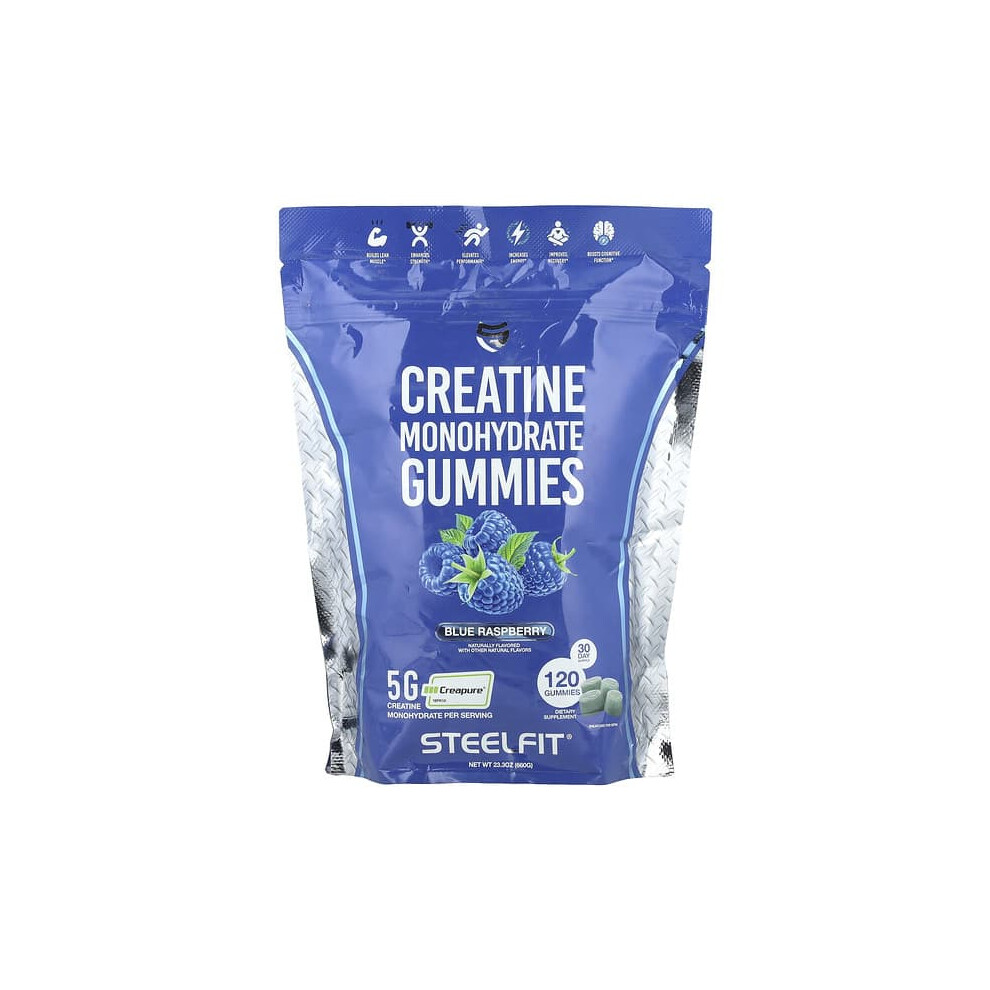 Steelfit Blue Creatine Monohydrate Gummies, Raspberry
