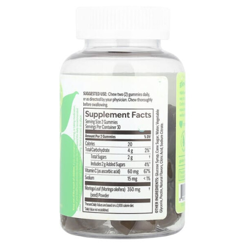 Milchfluss, Moringa Gummis Plus Vitamin C, Grünapfel 1